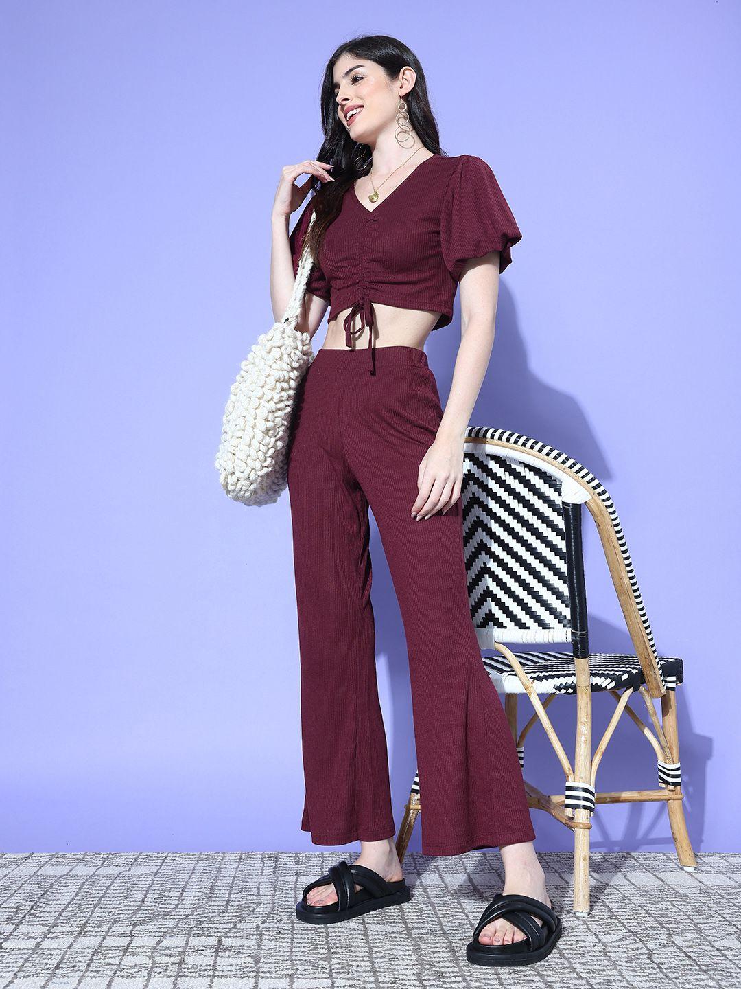 all about you women top with trousers with tie-up detail