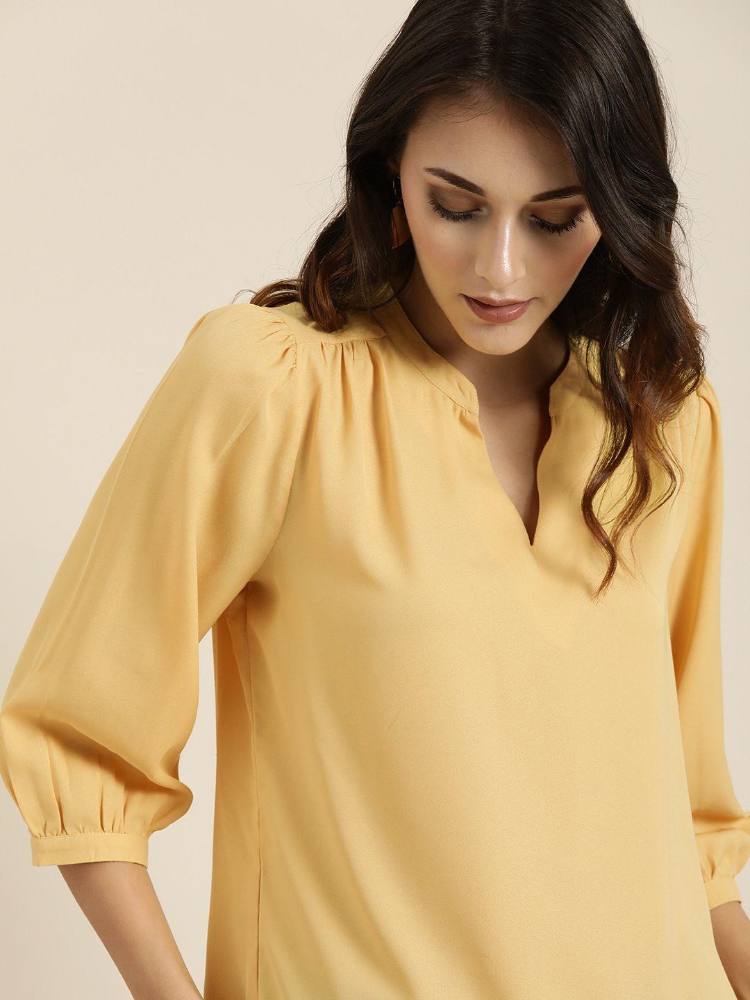 all about you women yellow solid top