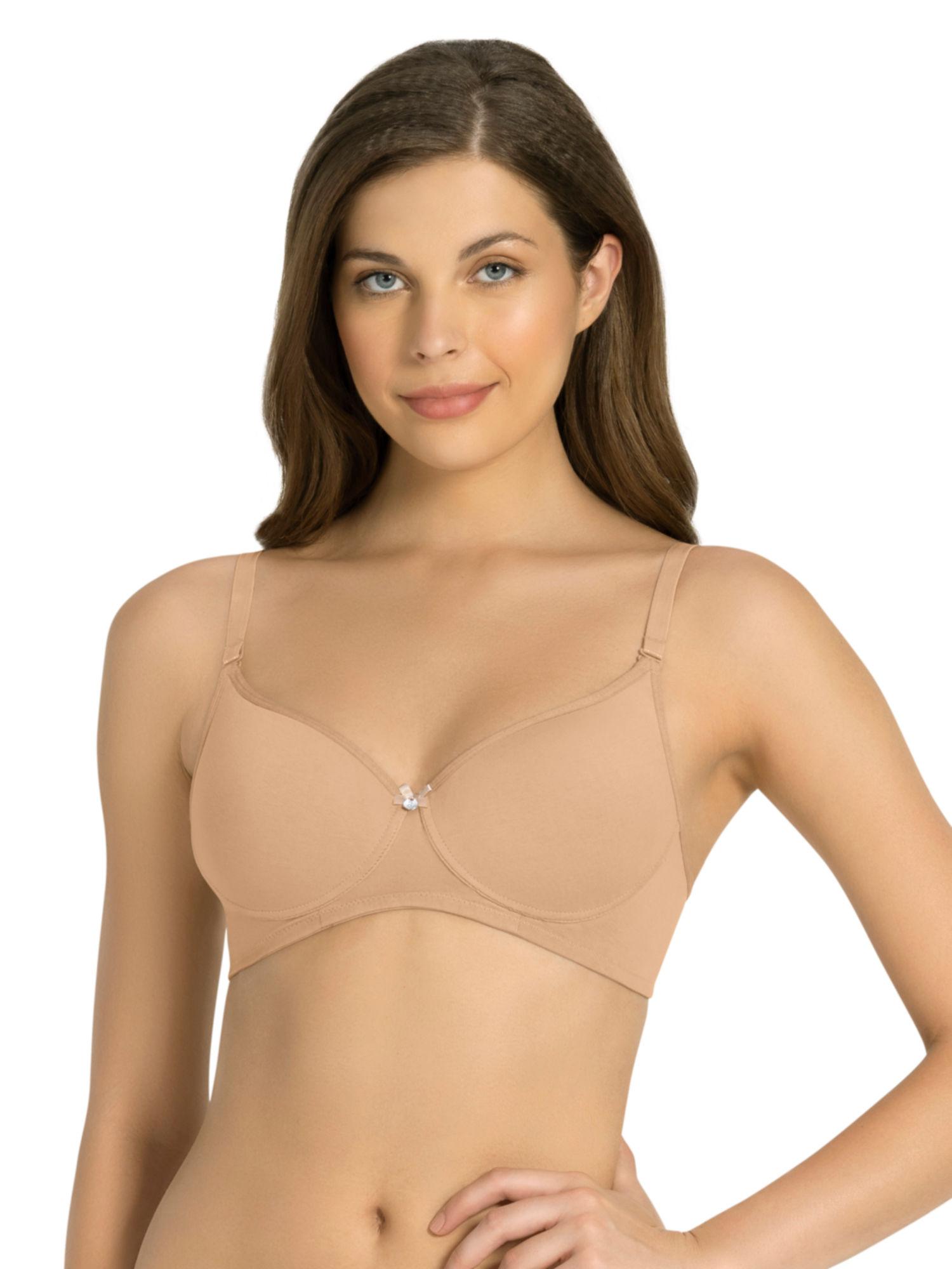 all day smooth comfort padded & non wired bra - nude