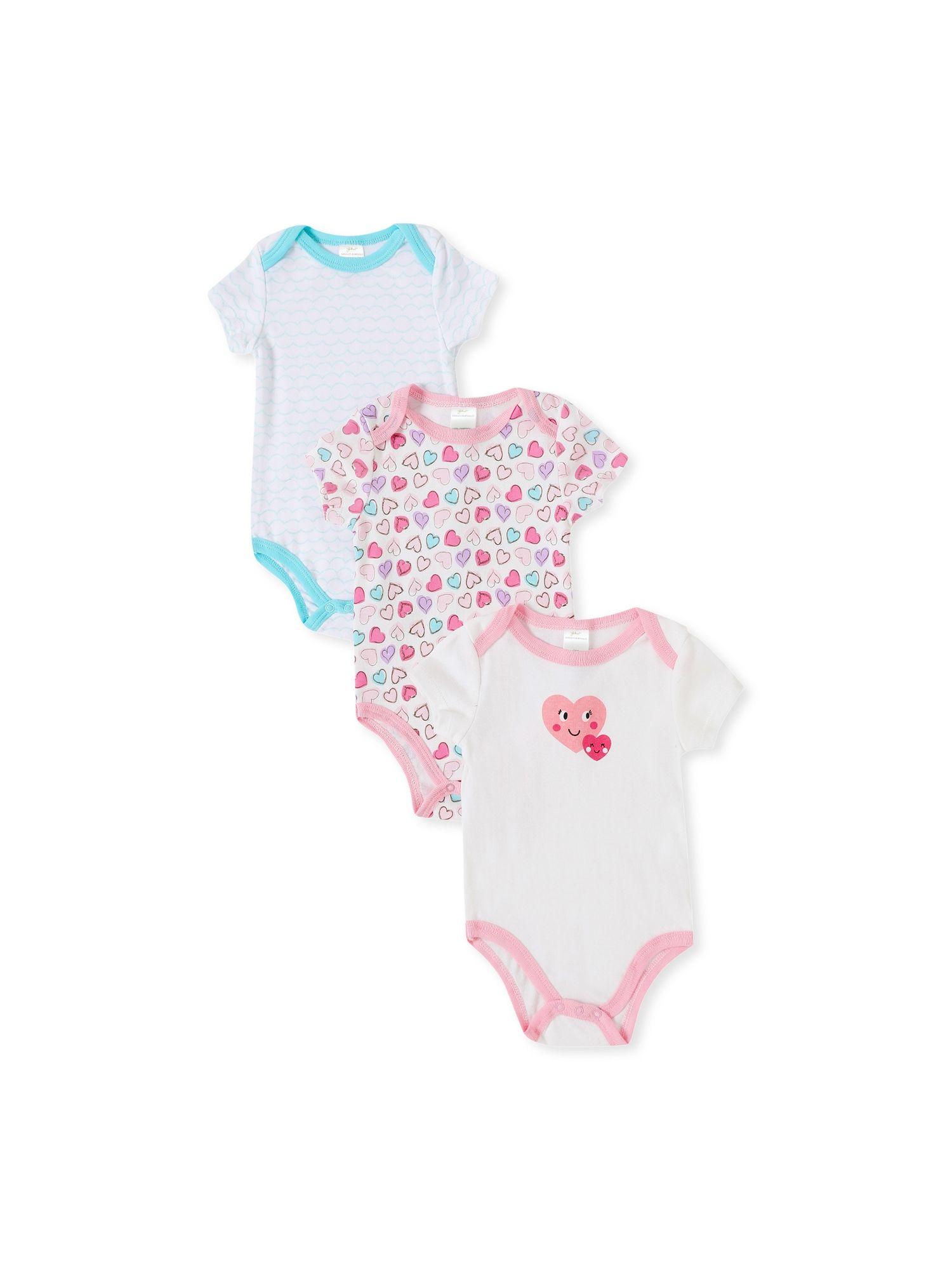 all hearts multicolor onesies (pack of 3)