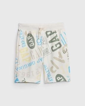 all-over logo print slim fit shorts