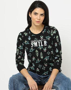 all over floral print sweatshirt