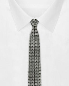 all-over jacquard patterned silk tie