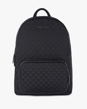 all over logo backpack with zip closure