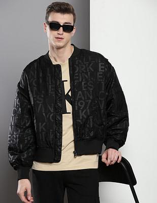 all over logo bomber jacket