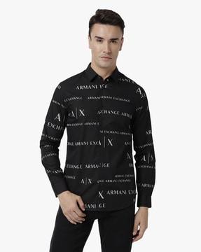 all-over logo print regular fit shirt