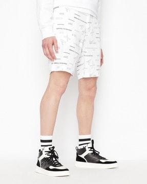 all-over logo print regular fit shorts