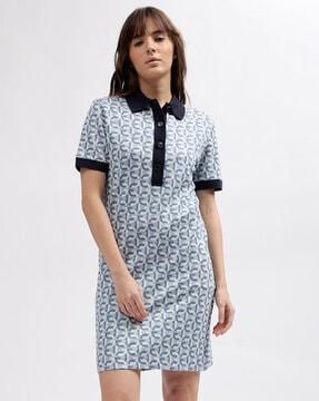 all-over logo print shirt dress