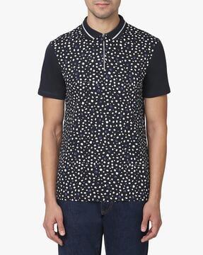 all-over-print regular fit polo t-shirt