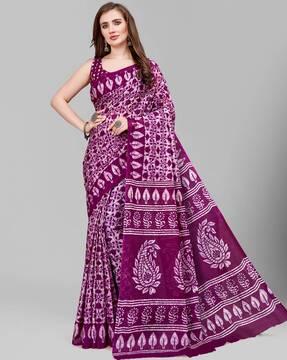 all-over print cotton saree