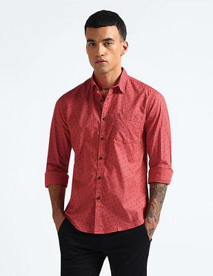 all-over print pure cotton shirt