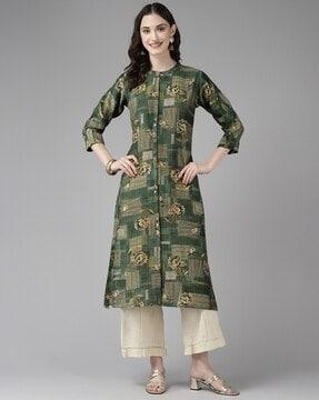 all-over print straight kurta