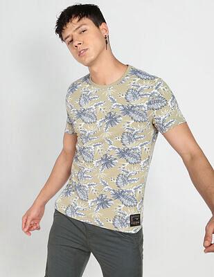 all over tropical print t-shirt