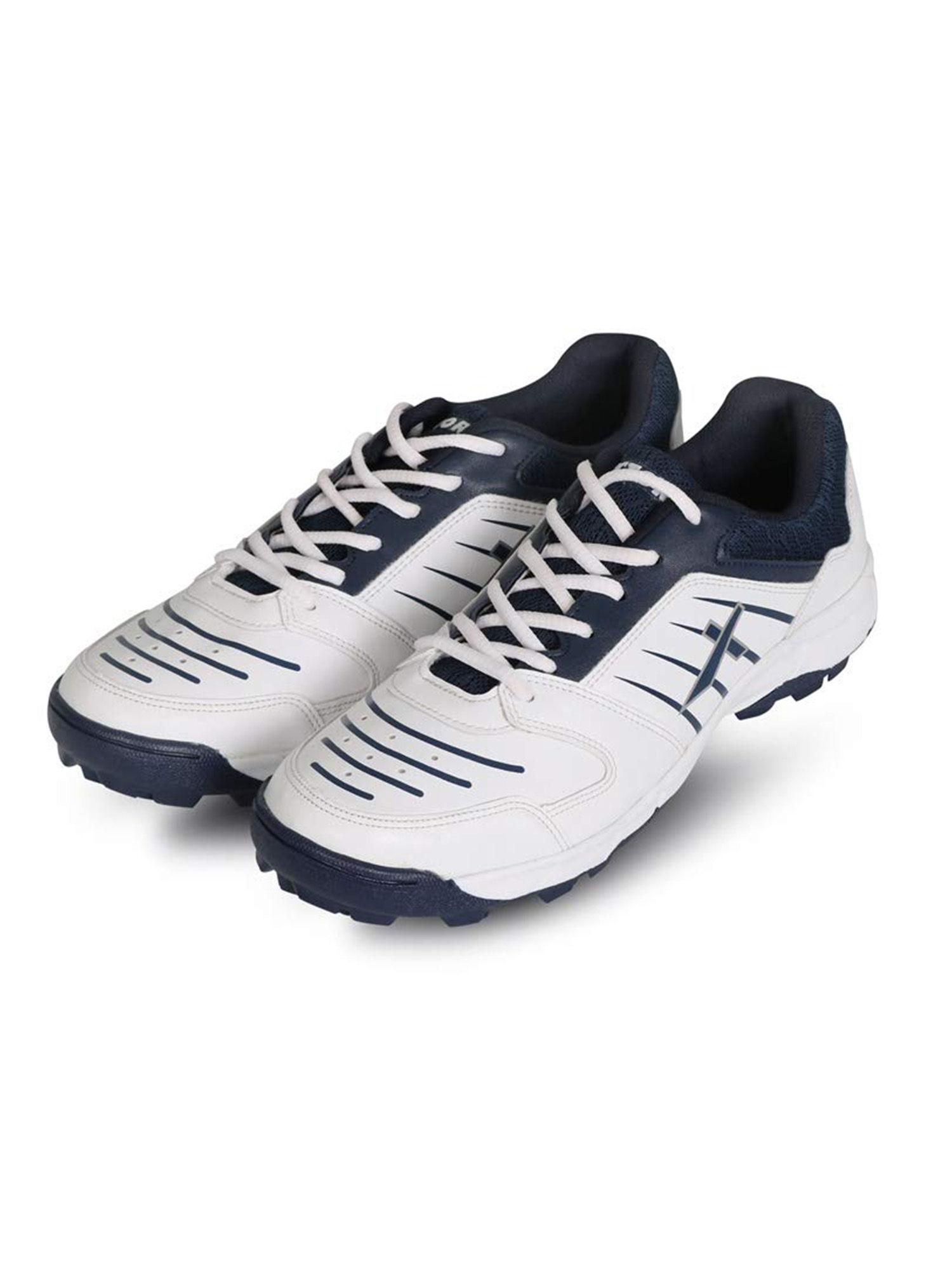 all rounder cricket shoes for men (white-navy)