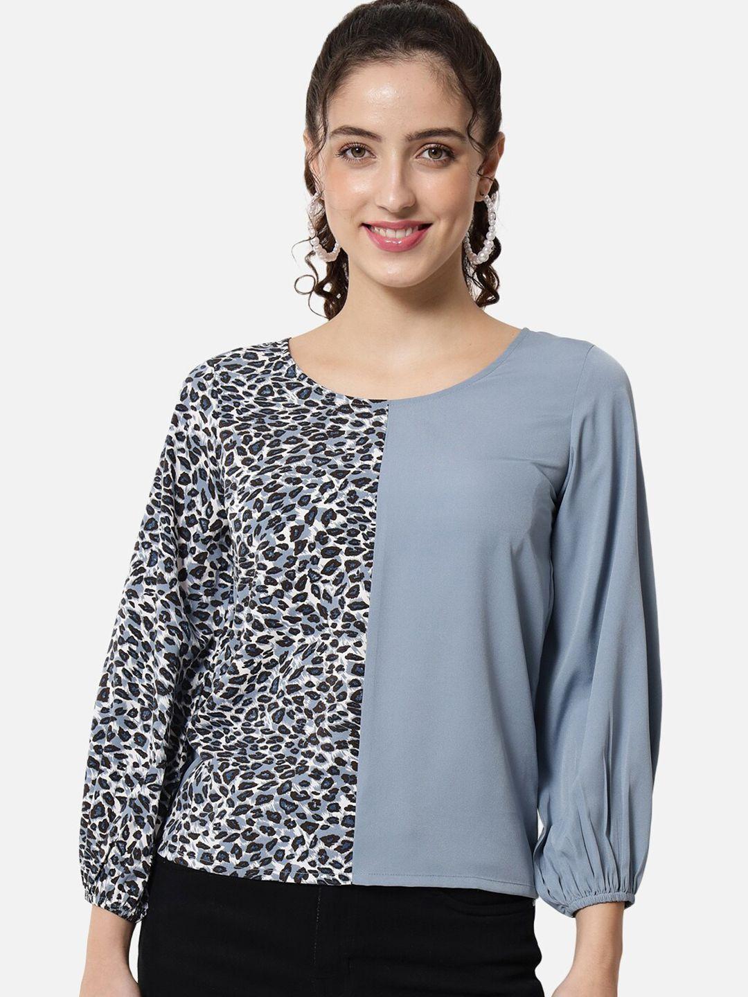 all ways you animal printed puff sleeves top