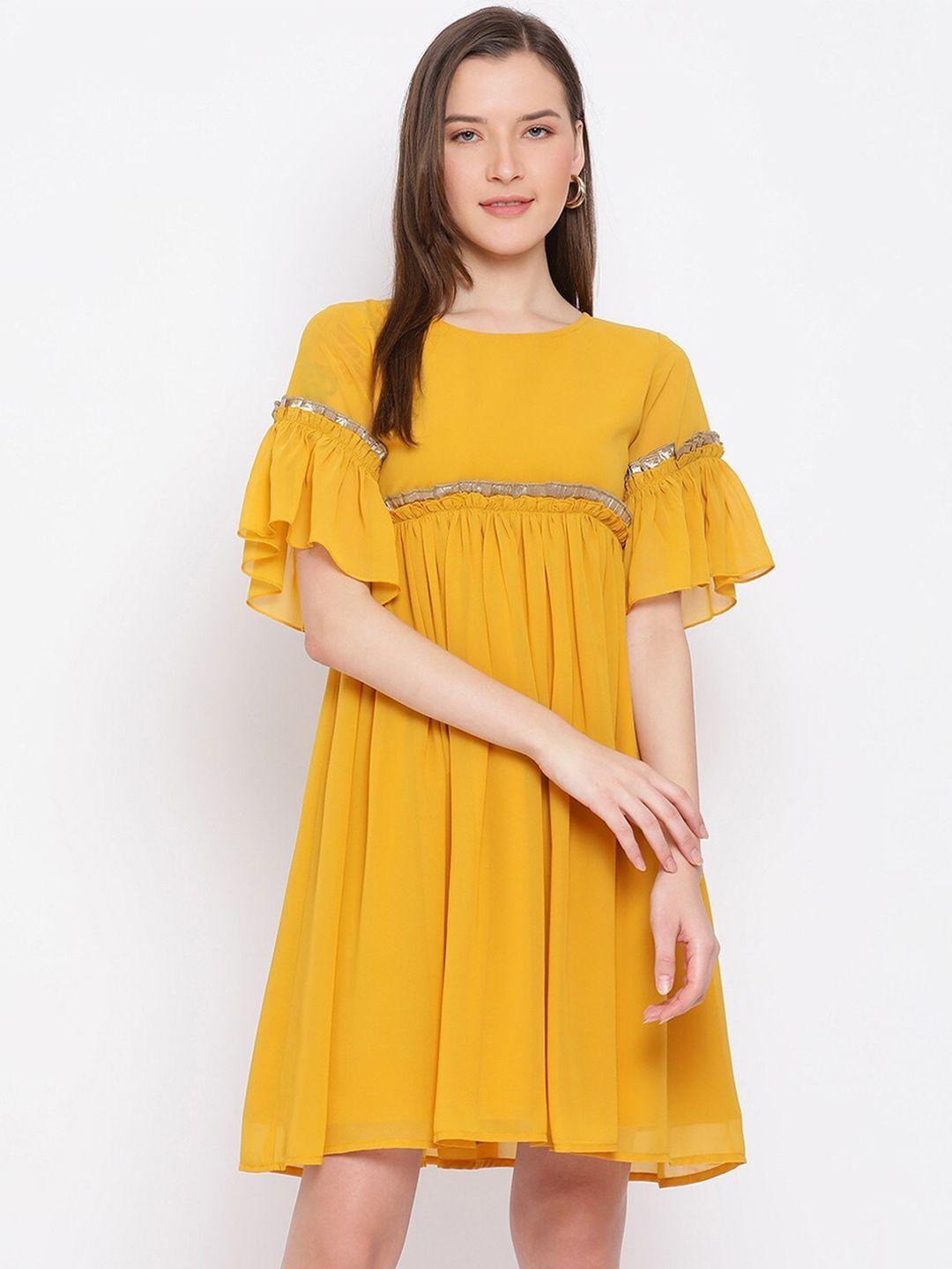 all ways you bell sleeve georgette empire dress