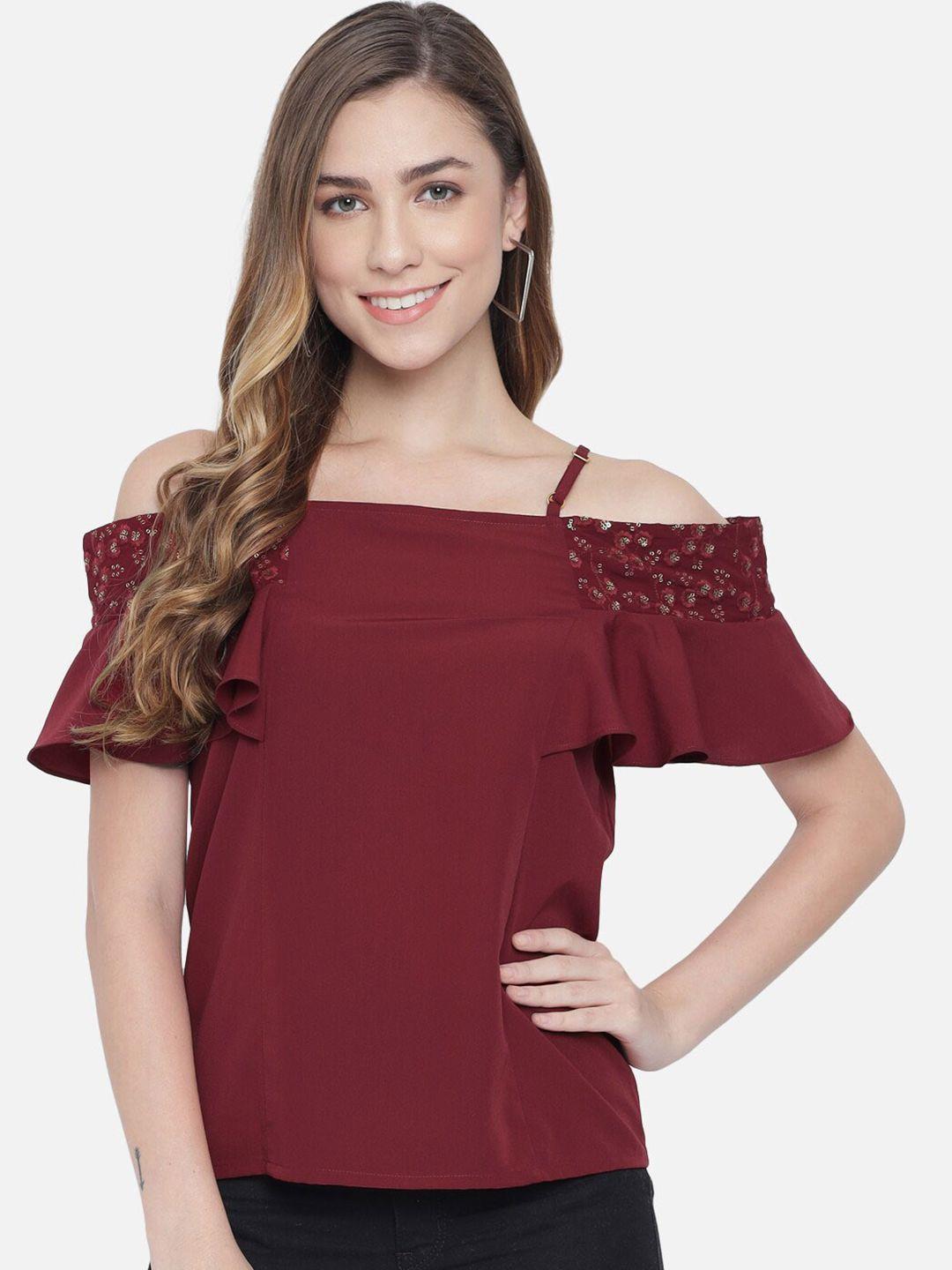 all ways you cold-shoulder crepe bardot top