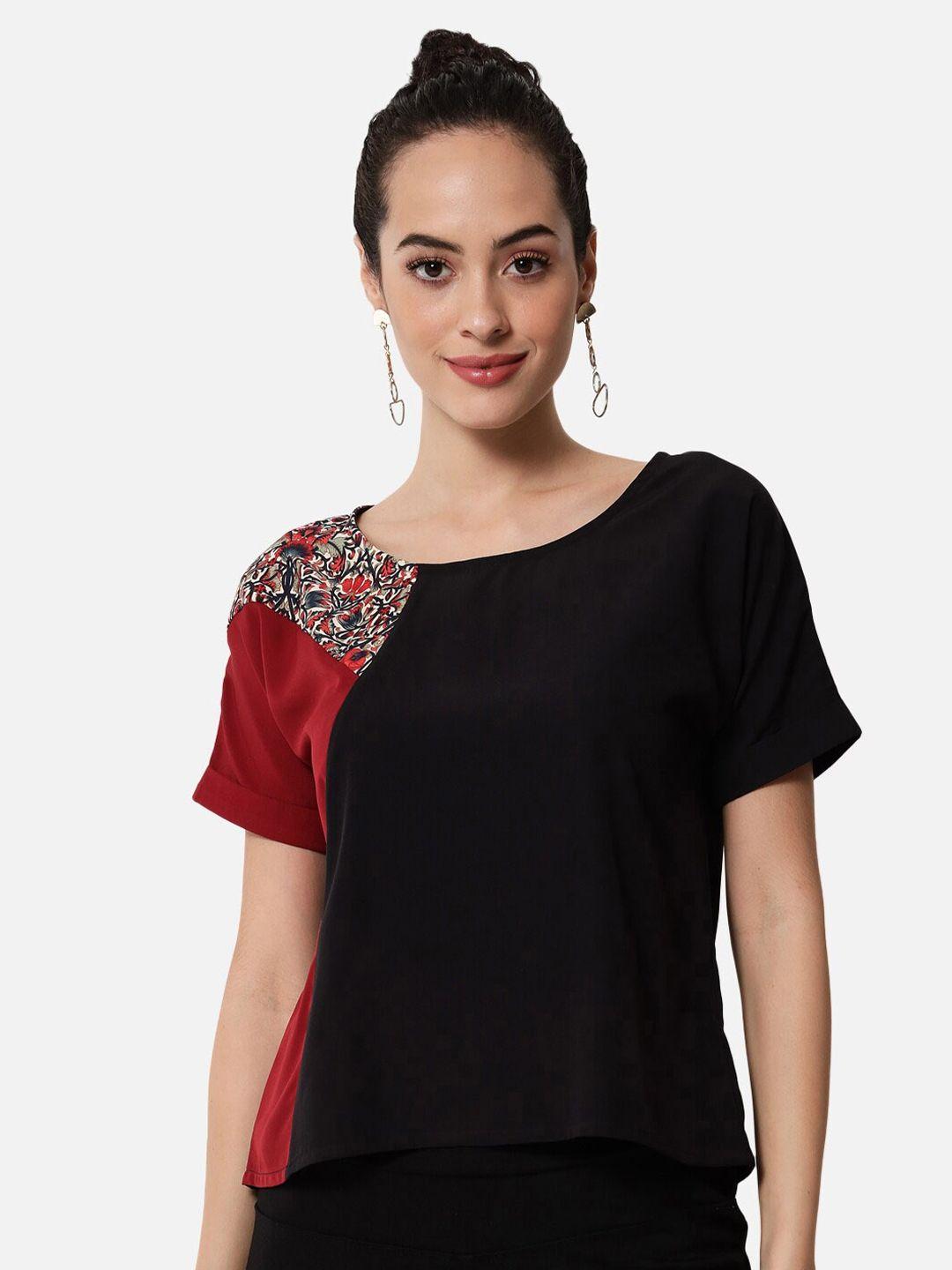 all ways you ethnic printed round neck crepe top