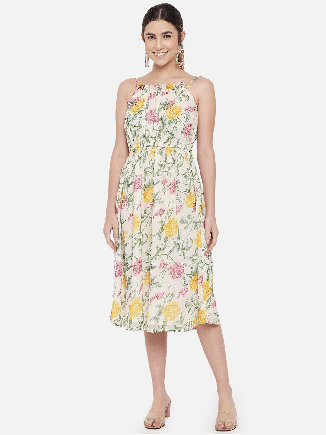 all ways you floral print georgette fit & flare midi dress