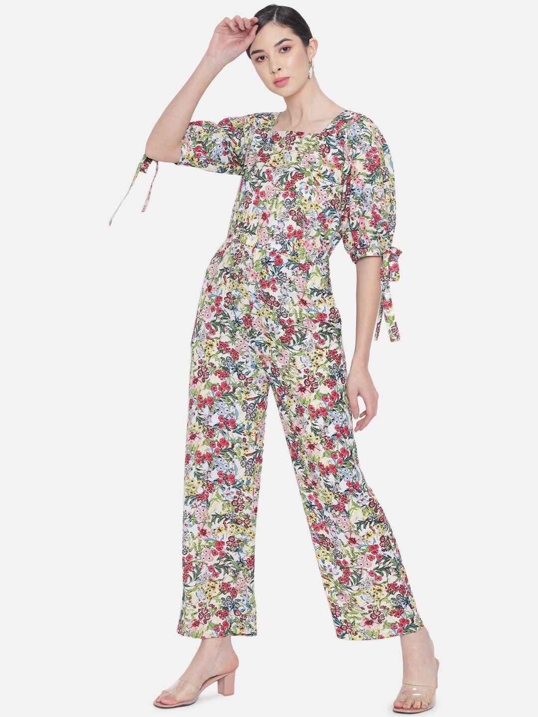 all ways you floral printed square neck basic jumpsuit