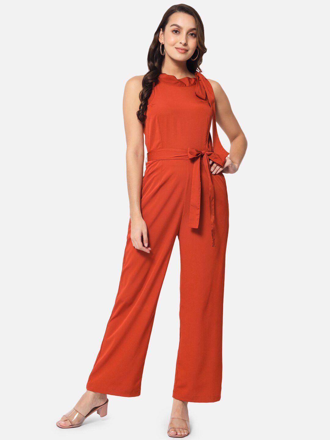 all ways you halter neck waist tie-ups basic jumpsuit