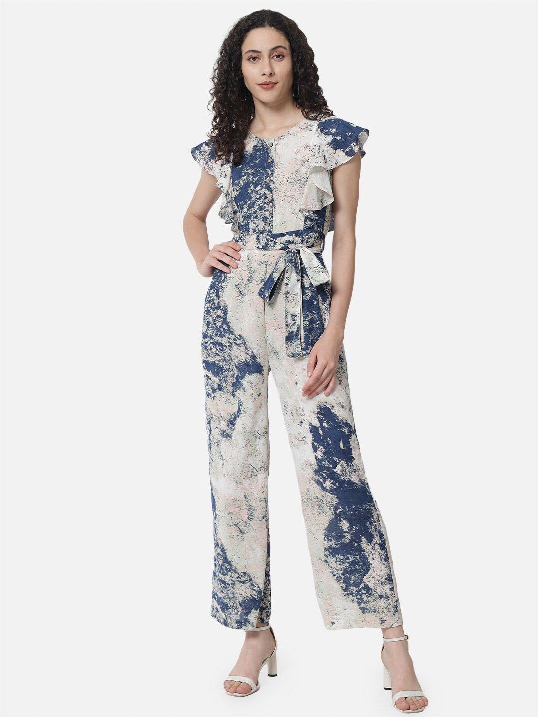 all ways you printed basic jumpsuit with ruffles