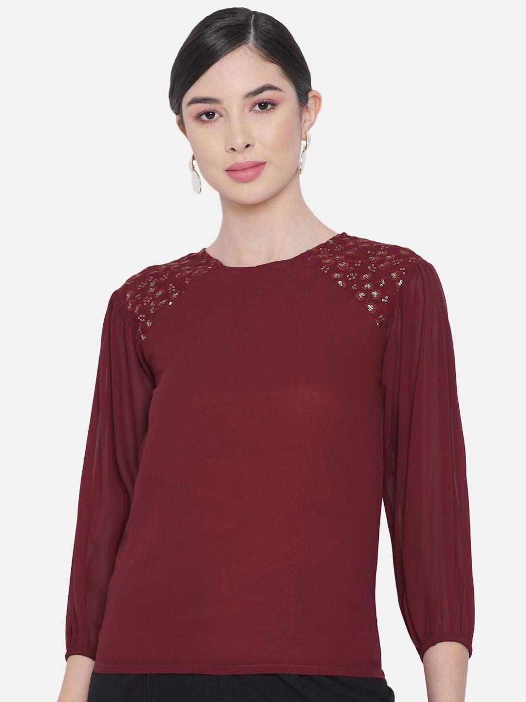 all ways you round neck georgette top