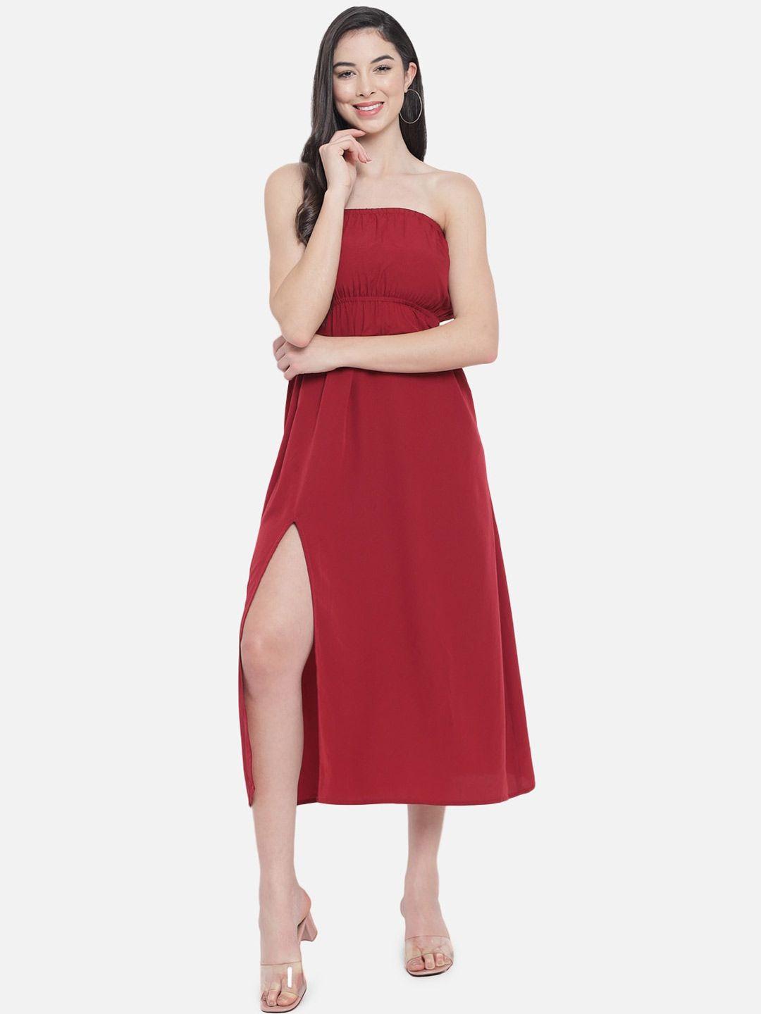 all ways you strapless crepe a-line midi dress