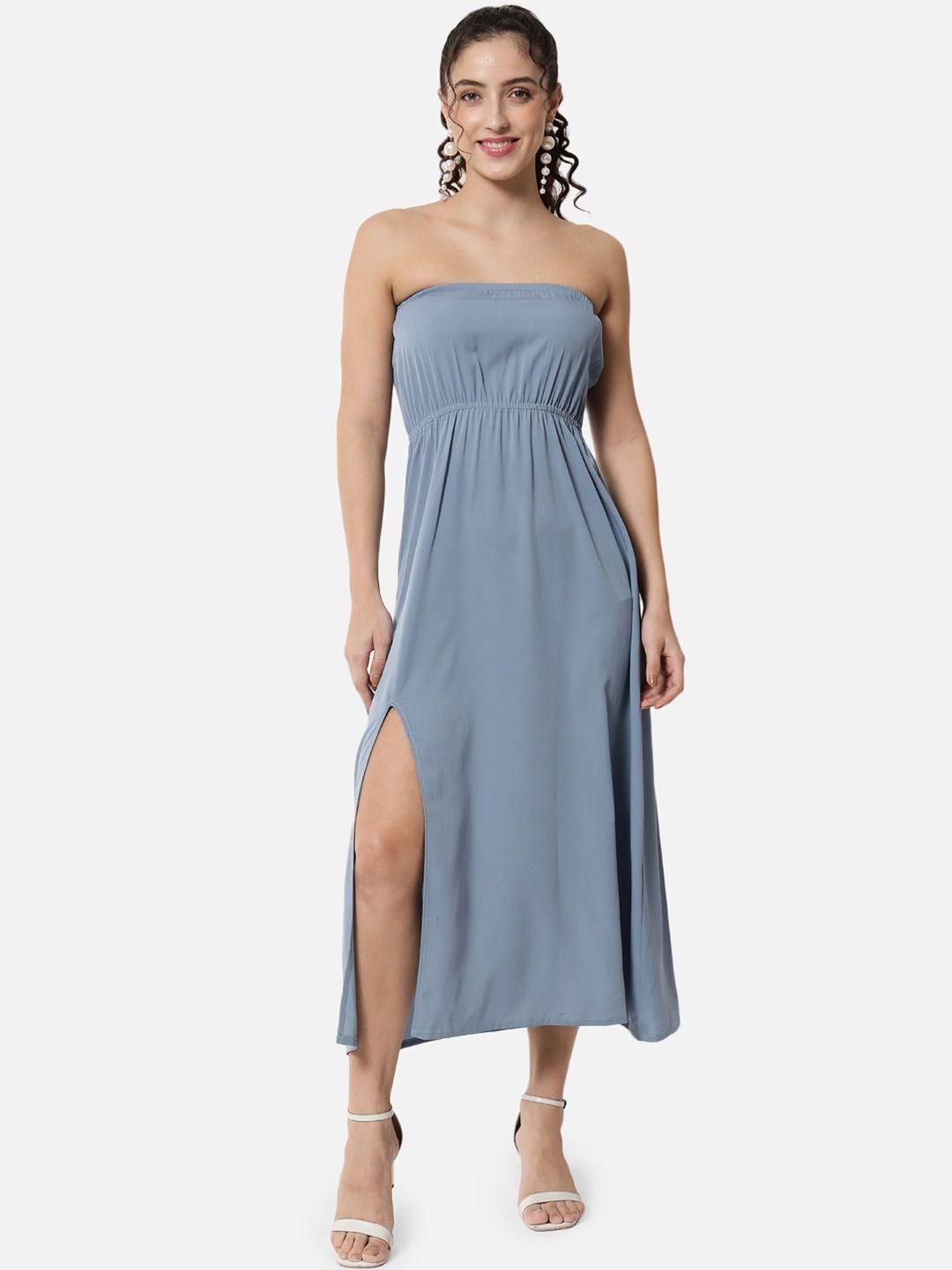 all ways you strapless crepe fit & flare midi dress