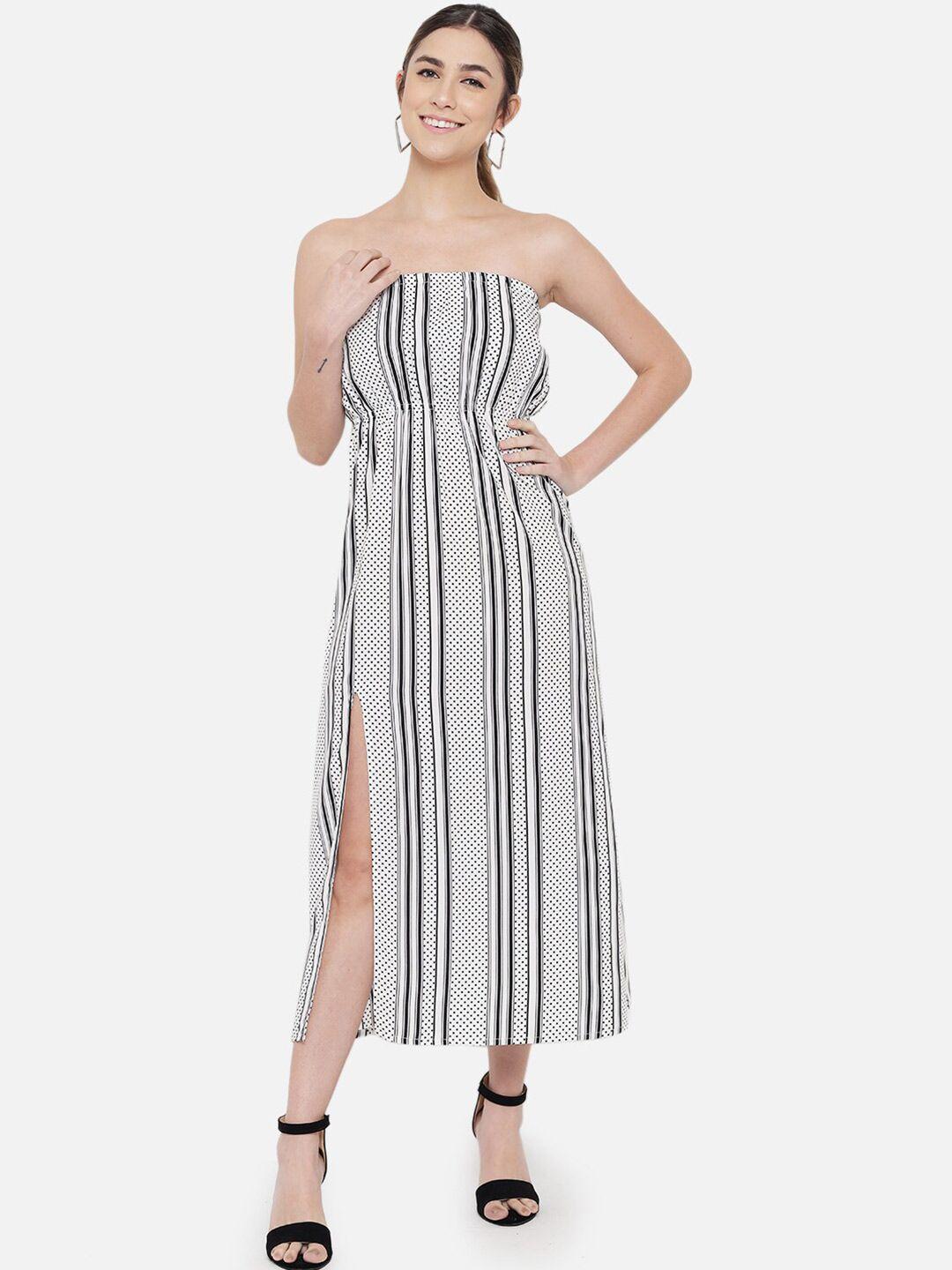 all ways you striped strapless crepe maxi dress