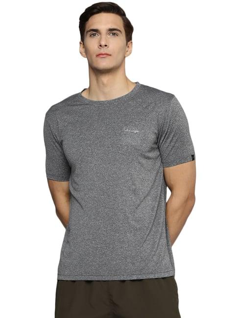 allen cooper grey regular fit self pattern t-shirts