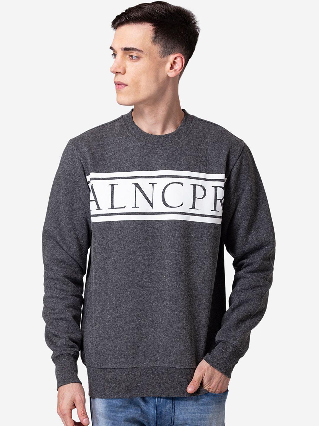 allen cooper men grey printed sweatshirt