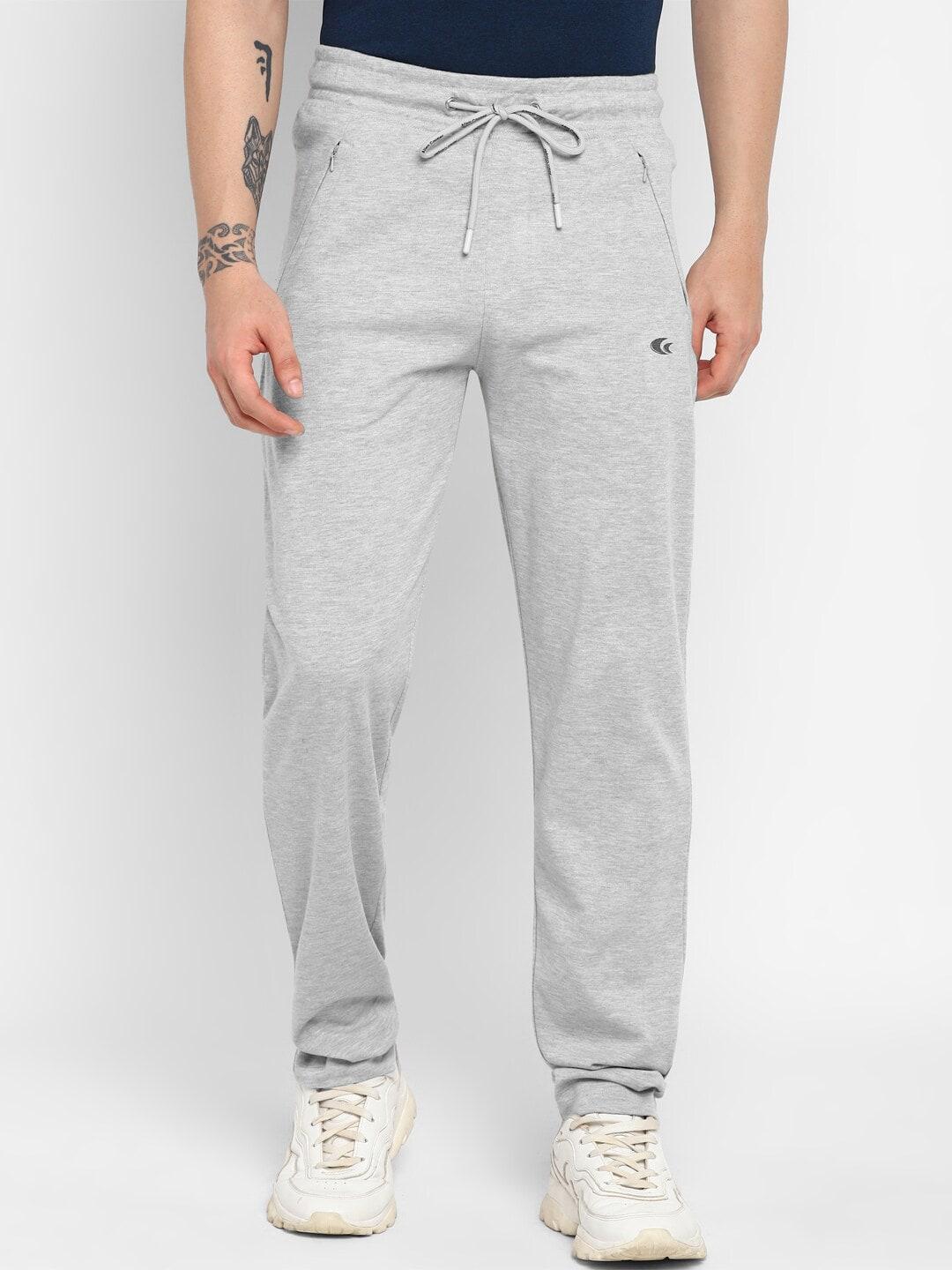 allen cooper men grey relaxed-fit antimicrobial track pants