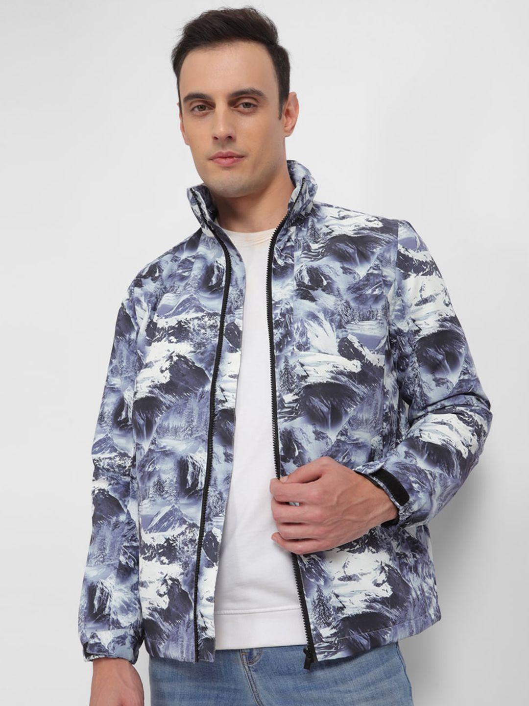 allen solly abstract printed bomber jacket