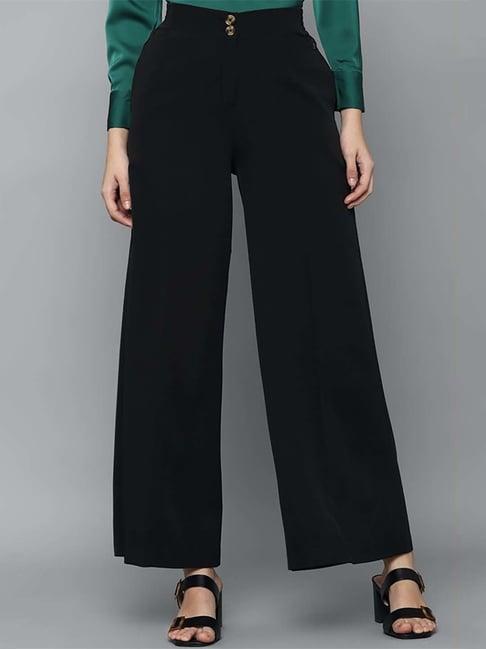 allen solly black mid rise palazzos