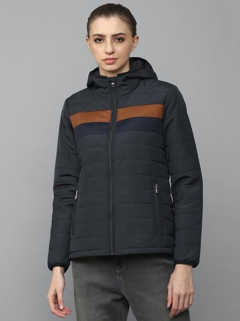 allen solly black quilted puffer jacket