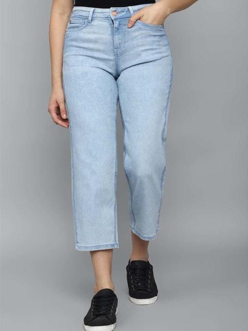 allen solly blue cotton mid rise jeans
