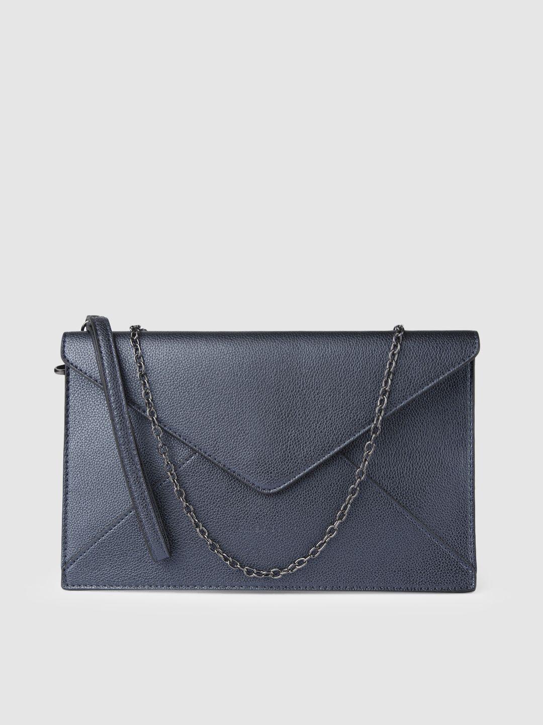 allen solly blue solid clutch