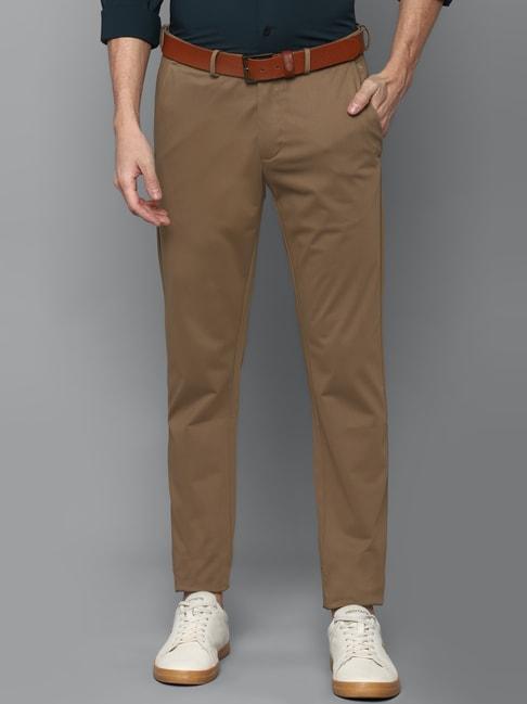 allen solly brown slim fit trousers