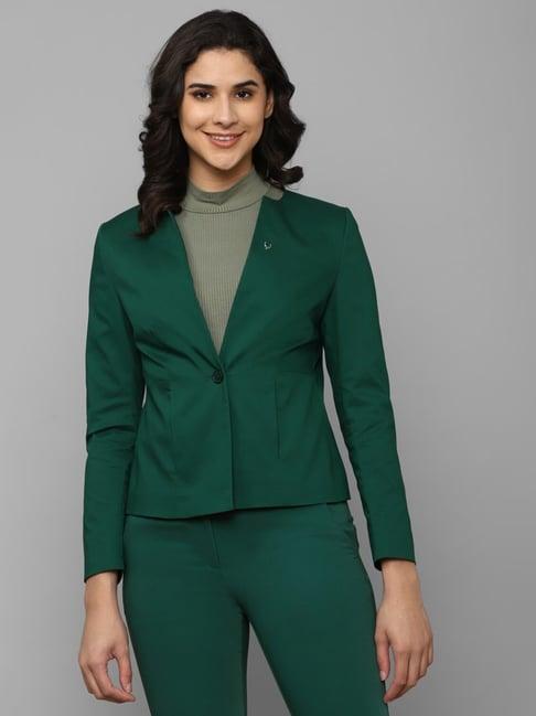 allen solly green regular fit blazer