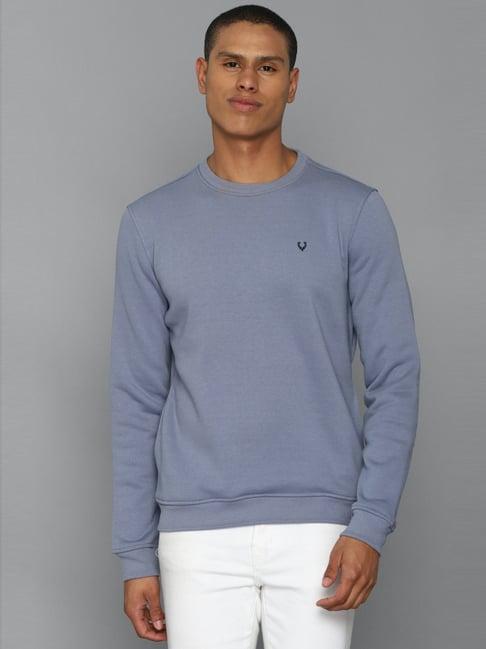 allen solly grey cotton regular fit sweatshirt