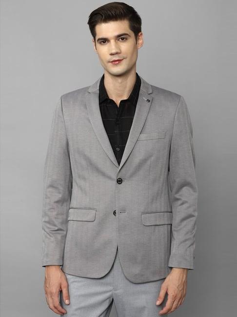 allen solly grey slim fit self pattern blazer