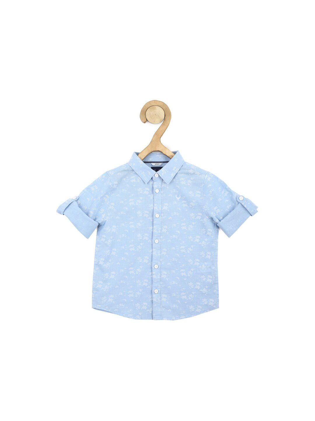 allen solly junior boys abstract printed pure cotton casual shirt