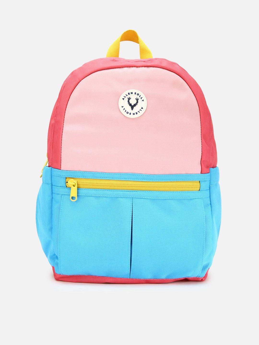allen solly junior boys blue & pink colourblocked backpack