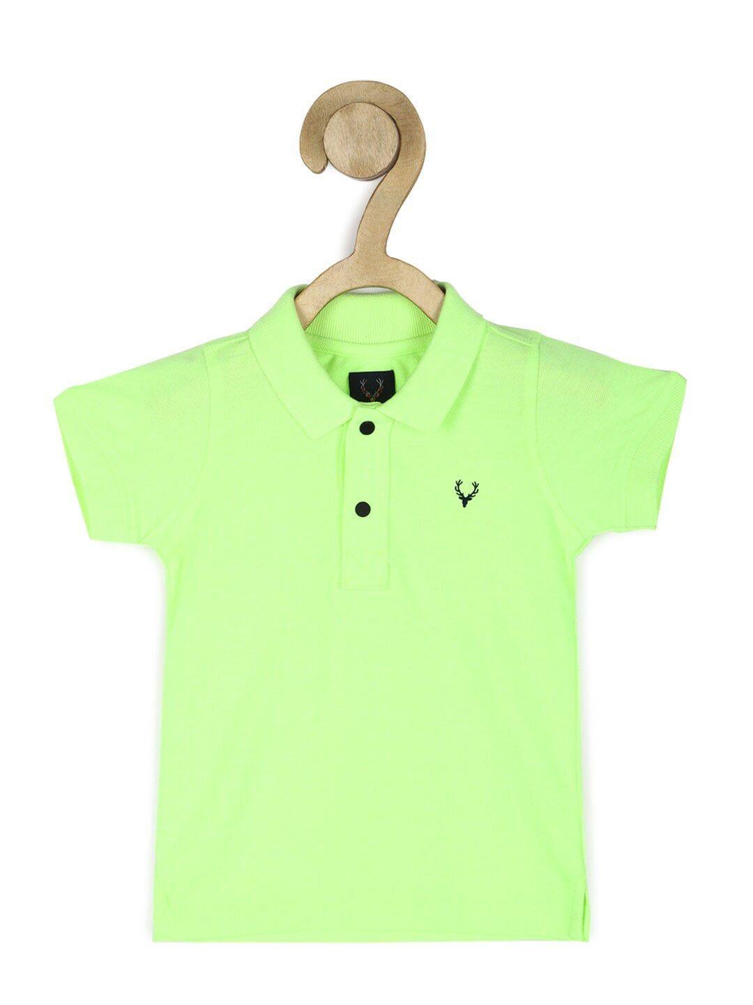 allen solly junior boys brand logo printed polo collar t-shirt