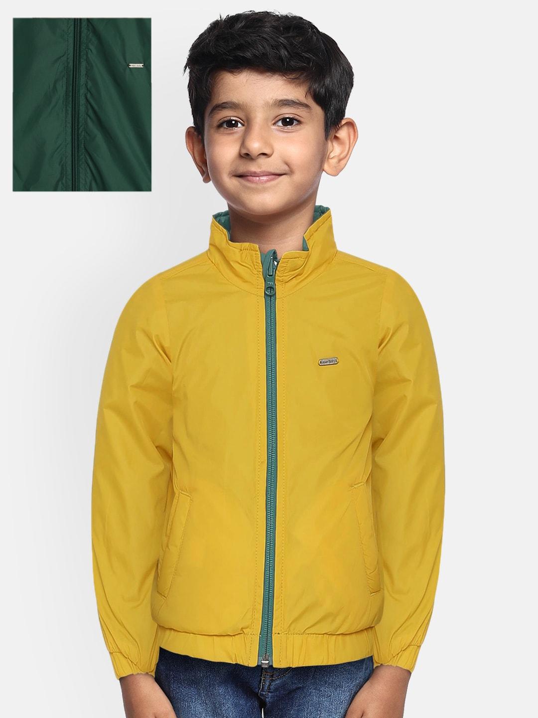 allen solly junior boys green solid reversible open front jacket