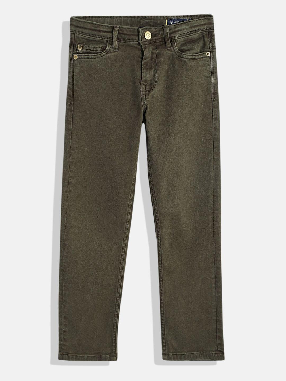 allen solly junior boys olive green stretchable jeans