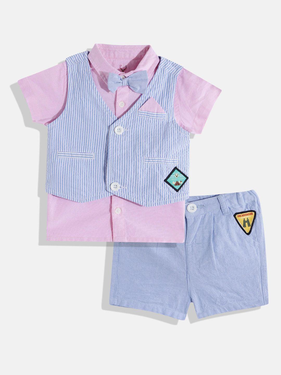 allen-solly-junior-boys-pure-cotton-shirt-&-shorts-with-waistcoat