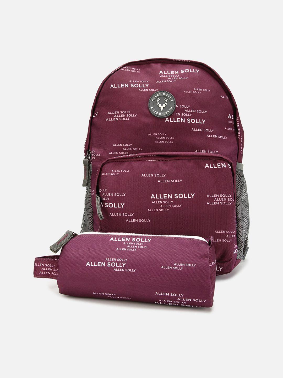 allen solly junior boys purple printed backpack