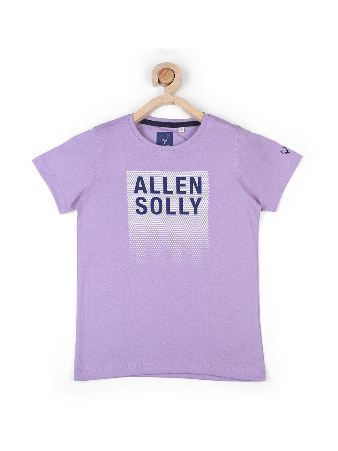 allen solly junior boys purple typography printed t-shirt